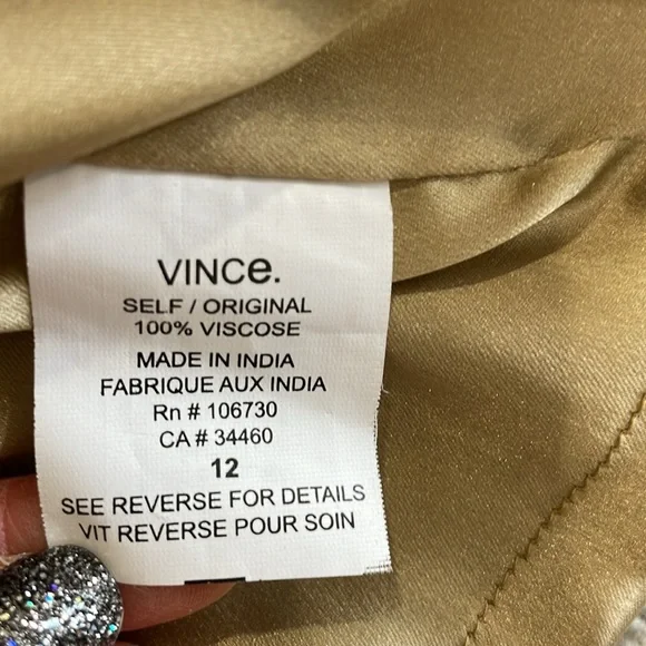 NWT Vince Sequin Mini Skirt Size 12 Antique Gold & Silver Sparkle A-Line Glamour - Picture 9 of 10